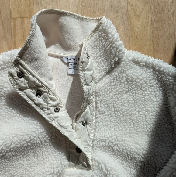 Athleta Sherpa Half Snap Sweatshirt Jacket (Size XS) - Picture 3 of 6